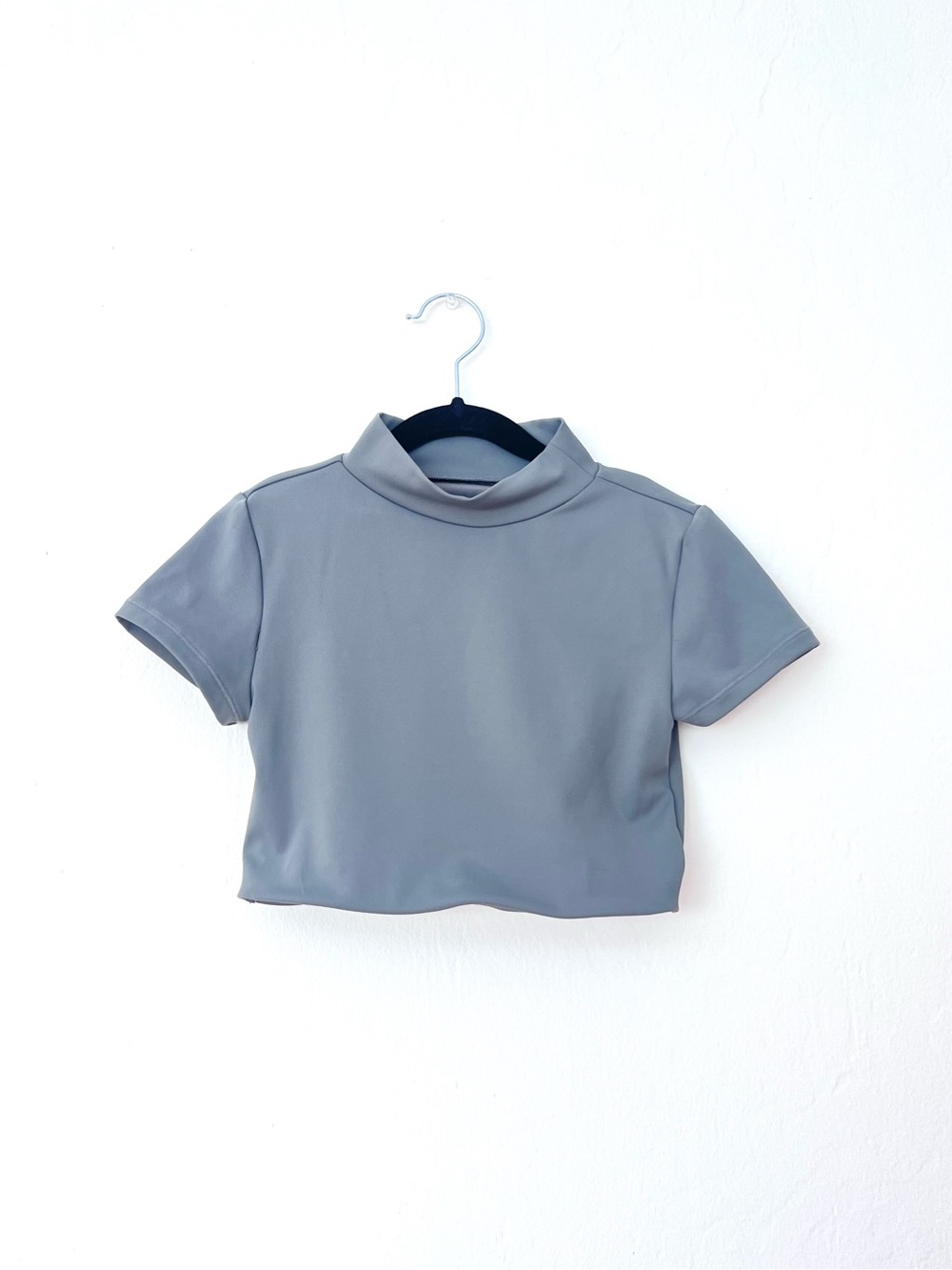 Oak + Fort Gray Mock Neck Crop Top